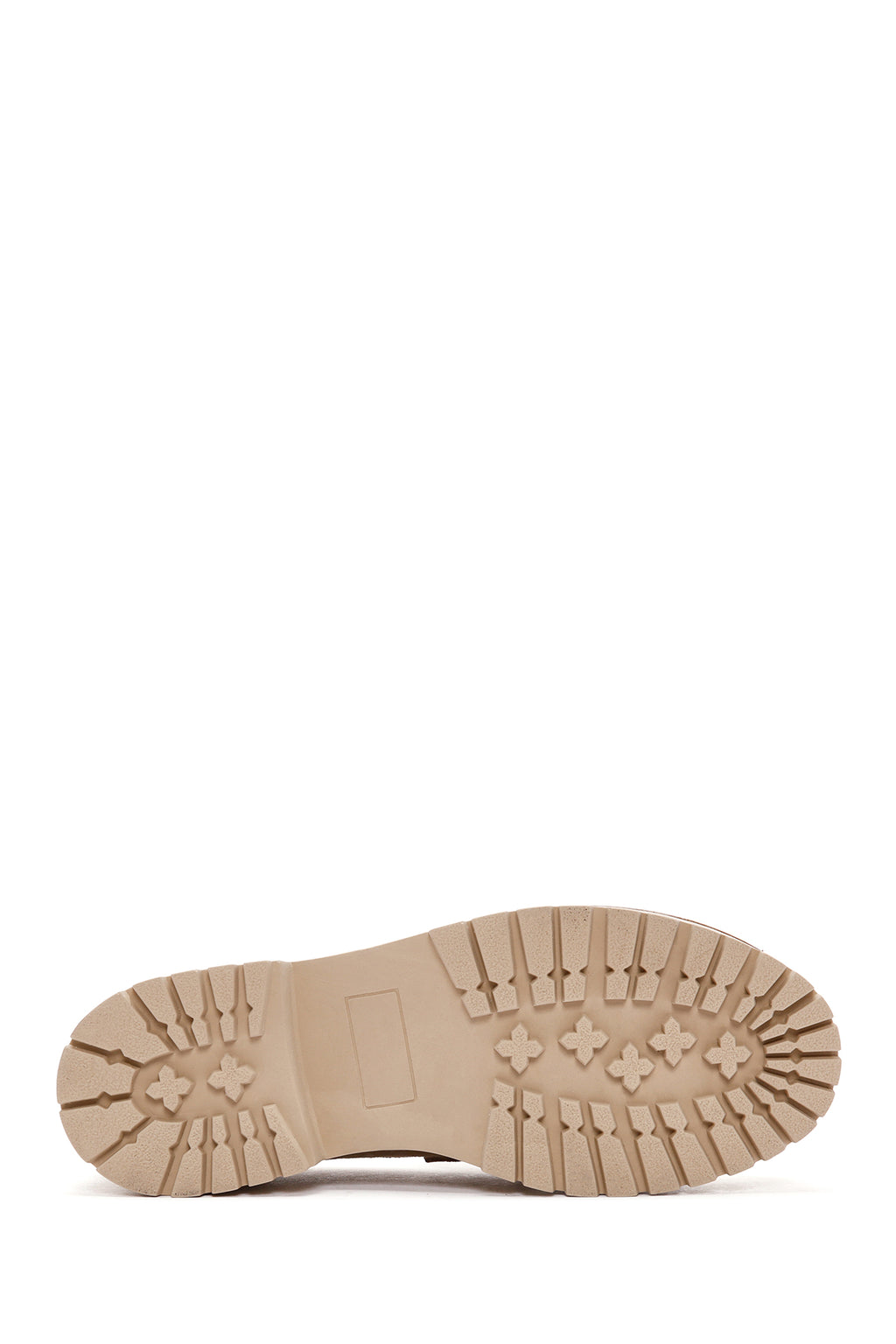 Kadın Bej Kalın Tabanlı Süet Deri Maskülen Loafer