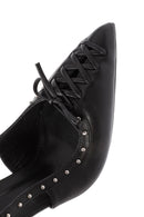 Women's Black Slingback High Thin Heel Leather Shoes | Derimod Women's Black Slingback High Thin Heel Leather Shoes | Derimod