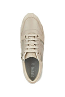 Geox Women's Beige Tabelya Leather Thick Heeled Lace-up Sneaker | Derimod Geox Women's Beige Tabelya Leather Thick Heeled Lace-up Sneaker | Derimod
