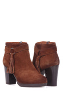 Women's Tasseled Suede Boots | Derimod Women's Tasseled Suede Boots | Derimod