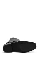 Women's Black Buckle Detailed Leather Cowboy Boots | Derimod Women's Black Buckle Detailed Leather Cowboy Boots | Derimod