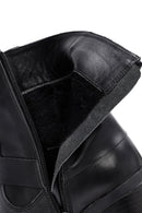 Women's Black Heeled Zippered Leather Boots | Derimod Women's Black Heeled Zippered Leather Boots | Derimod