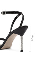 Women's Black Ankle Buckle Stoned Thin Heel Patent Leather Sandals | Derimod Women's Black Ankle Buckle Stoned Thin Heel Patent Leather Sandals | Derimod