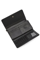 Women's Black Wallet with Strap Detail | Derimod Women's Black Wallet with Strap Detail | Derimod