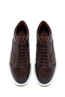 Men's Brown Lace-Up Leather Sneaker | Derimod Men's Brown Lace-Up Leather Sneaker | Derimod