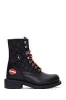 Harley Davidson Women's Black New Worker Leather Combat Boots | Derimod Harley Davidson Women's Black New Worker Leather Combat Boots | Derimod