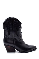 Women's Leather Heeled Cowboy Boots | Derimod Women's Leather Heeled Cowboy Boots | Derimod