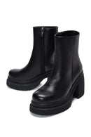 Women's Leather Platform Heeled Boots | Derimod Women's Leather Platform Heeled Boots | Derimod