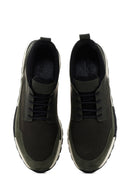 Men's Khaki Lace-up Leather Sneaker | Derimod Men's Khaki Lace-up Leather Sneaker | Derimod