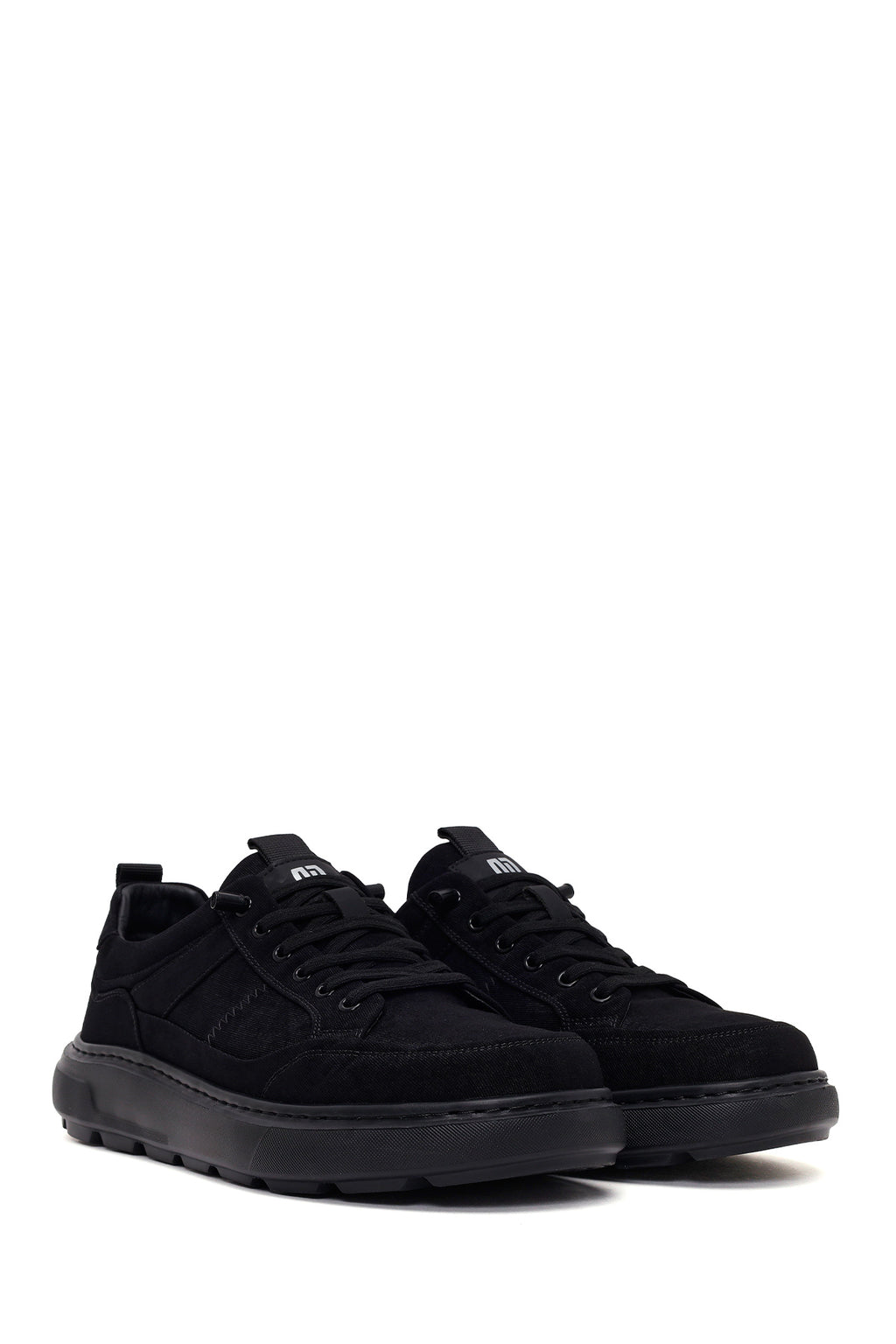 Derimod Zero Erkek Siyah Bağcıklı Kalın Tabanlı Kumaş Sneaker