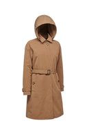 Geox Women's Brown Anyweco Hooded Trench Coat | Derimod Geox Women's Brown Anyweco Hooded Trench Coat | Derimod