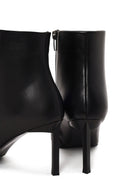 Woman Black Zip Closure Stiletto Heel Leather Boots | Derimod Woman Black Zip Closure Stiletto Heel Leather Boots | Derimod