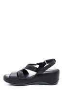 Women's Leather Comfort Wedge Heel Sandals | Derimod Women's Leather Comfort Wedge Heel Sandals | Derimod