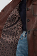 Anais Kadın Kahverengi Yakası Kürklü Blazer Deri Ceket | Derimod Anais Kadın Kahverengi Yakası Kürklü Blazer Deri Ceket | Derimod