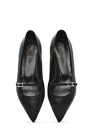 Women's Black Buckle Detailed Leather Ballerinas | Derimod Women's Black Buckle Detailed Leather Ballerinas | Derimod
