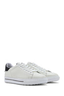 Men's White Lace-up Leather Sneaker | Derimod Men's White Lace-up Leather Sneaker | Derimod