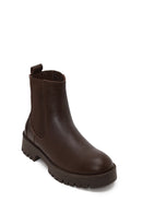 Woman Brown Thick-Soled Leather Chelsea Boots | Derimod Woman Brown Thick-Soled Leather Chelsea Boots | Derimod