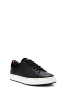 Erkek Siyah Bağcıklı Deri Sneaker | Derimod Erkek Siyah Bağcıklı Deri Sneaker | Derimod