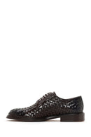 Erkek Kahverengi Bağcıklı Örgü Deri Klasik Ayakkabı | Derimod