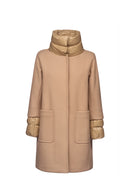 Geox Women's Brown W Diamante Long Coat | Derimod Geox Women's Brown W Diamante Long Coat | Derimod