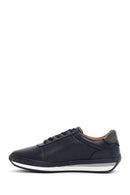 Erkek Lacivert Deri Baskılı Sneaker | Derimod Erkek Lacivert Deri Baskılı Sneaker | Derimod