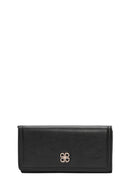 Women's Black Wallet with Strap Detail | Derimod Women's Black Wallet with Strap Detail | Derimod