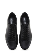Men's Black Lace-up Leather Sneaker | Derimod Men's Black Lace-up Leather Sneaker | Derimod