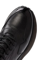 Erkek Siyah Bağcıklı Deri Sneaker | Derimod Erkek Siyah Bağcıklı Deri Sneaker | Derimod