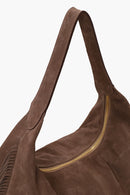 Woman Mink Tassel Suede Shoulder Bag | Derimod Woman Mink Tassel Suede Shoulder Bag | Derimod