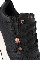 Skechers Women's Black Billion Lace-Up Zipper Detail Leather Sneaker | Derimod Skechers Women's Black Billion Lace-Up Zipper Detail Leather Sneaker | Derimod