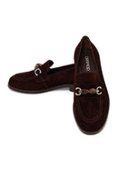 Woman Brown Buckled Suede Masculine Loafer | Derimod Woman Brown Buckled Suede Masculine Loafer | Derimod