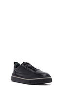 Erkek Siyah Bağcıklı Deri Sneaker | Derimod Erkek Siyah Bağcıklı Deri Sneaker | Derimod
