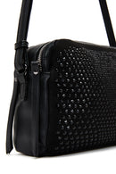 Women's Black Long Strap Stone Cross Bag | Derimod Women's Black Long Strap Stone Cross Bag | Derimod