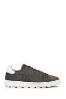 Geox Men's Khaki Spherica Ecub-1 Lace-Up Sneaker | Derimod Geox Men's Khaki Spherica Ecub-1 Lace-Up Sneaker | Derimod