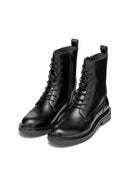 Geox Women's Black Serilda Lace-Up Leather Boots | Derimod Geox Women's Black Serilda Lace-Up Leather Boots | Derimod