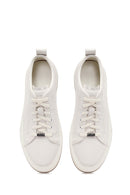 Male White Lace-Up Leather Sneaker | Derimod Male White Lace-Up Leather Sneaker | Derimod