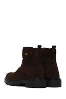 Male Brown Zip Closure Thick-Soled Suede Combat Boots | Derimod Male Brown Zip Closure Thick-Soled Suede Combat Boots | Derimod