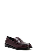 Kadın Bordo Deri Maskülen Loafer | Derimod Kadın Bordo Deri Maskülen Loafer | Derimod