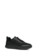 Geox Men's Black Spherica Lace-up Leather Sneaker | Derimod Geox Men's Black Spherica Lace-up Leather Sneaker | Derimod
