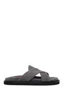 Male Grey Suede Slipper | Derimod Male Grey Suede Slipper | Derimod