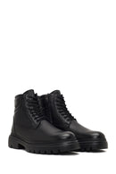 Male Black Zip Closure Leather Combat Boots | Derimod Male Black Zip Closure Leather Combat Boots | Derimod