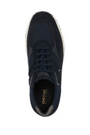 Geox Erkek Lacivert Happy Bağcıklı Süet Deri Sneaker | Derimod Geox Erkek Lacivert Happy Bağcıklı Süet Deri Sneaker | Derimod