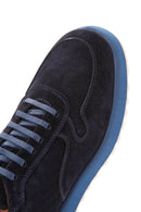 Erkek Lacivert Bağcıklı Süet Deri Casual Sneaker | Derimod Erkek Lacivert Bağcıklı Süet Deri Casual Sneaker | Derimod