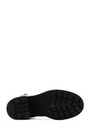 Woman Black Zip Closure Short-Heeled Leather Boots | Derimod Woman Black Zip Closure Short-Heeled Leather Boots | Derimod