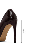 Woman Burgundy High Thin-Heel Patent Leather Leather Stiletto | Derimod Woman Burgundy High Thin-Heel Patent Leather Leather Stiletto | Derimod