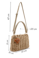 Kadın Bej Aksesuar Detaylı Peluş Omuz Çantası | Derimod Kadın Bej Aksesuar Detaylı Peluş Omuz Çantası | Derimod