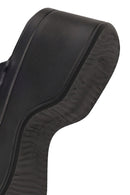 Woman Black Thick-Soled Leather Sandal | Derimod Woman Black Thick-Soled Leather Sandal | Derimod