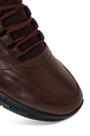 Erkek Kahverengi Bağcıklı Kalın Tabanlı Deri Casual Sneaker | Derimod Erkek Kahverengi Bağcıklı Kalın Tabanlı Deri Casual Sneaker | Derimod