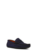 Men's Navy Blue Nubuck Leather Casual Loafer | Derimod Men's Navy Blue Nubuck Leather Casual Loafer | Derimod