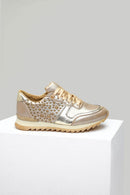 Gold Women's Sports Shoes with Staple Detail | Derimod Gold Women's Sports Shoes with Staple Detail | Derimod